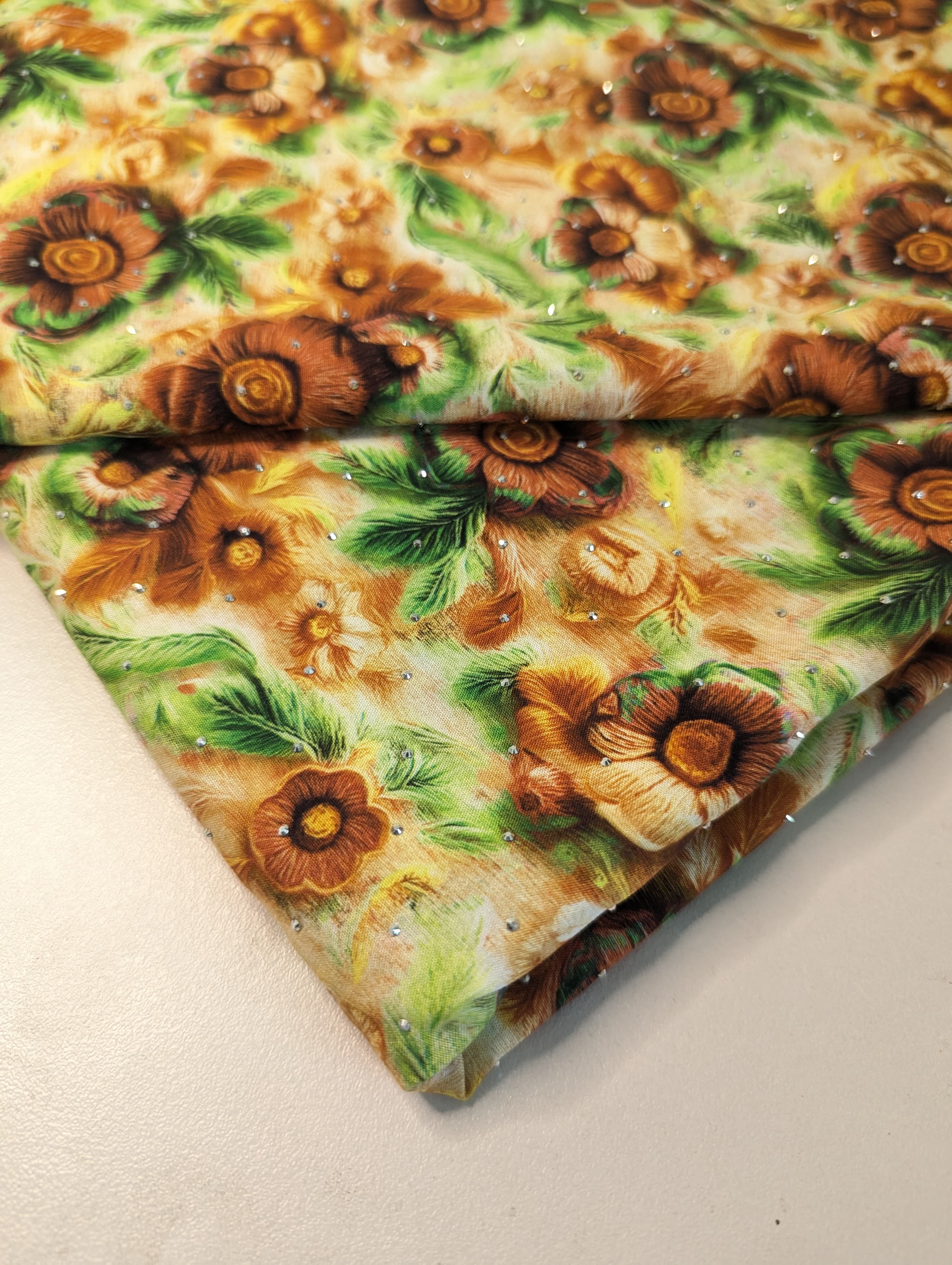 5D Linen Two Piece all over Unstitched Dress - Candy Crochet Garden linen-5d-033