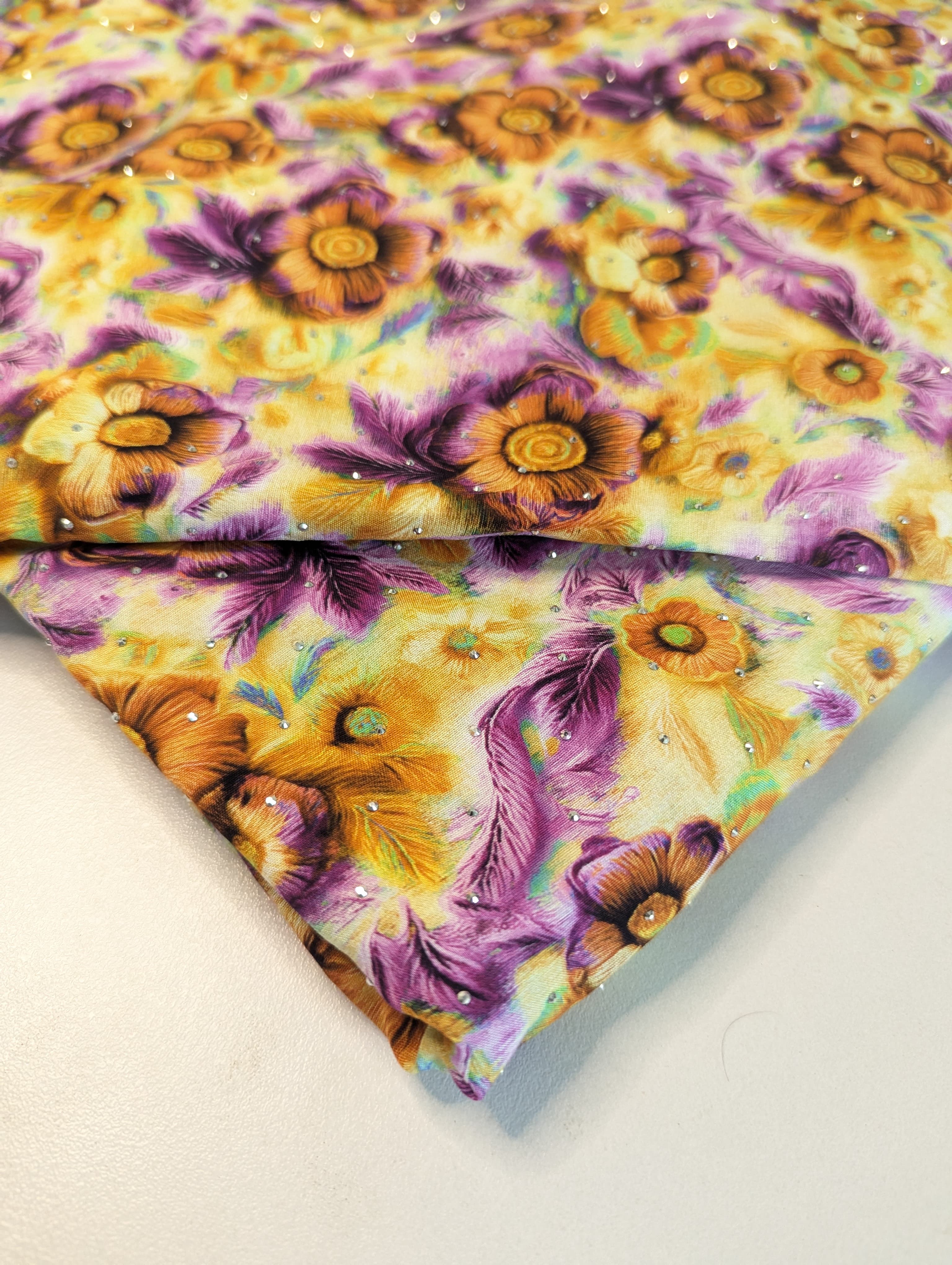 5D Linen Two Piece all over Unstitched Dress - Crochet Vine in Lilac and Rose - linen-5d-034