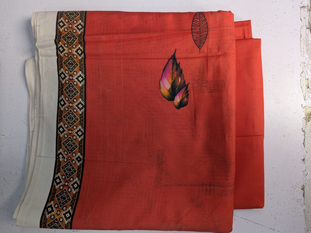 Linen (Turquoise Blue) Print 2p suit - pc-6309