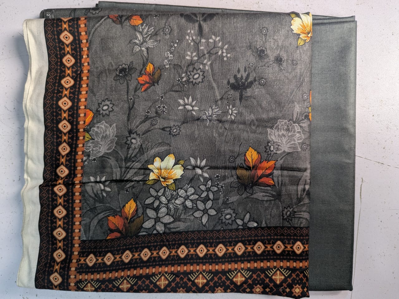 Linen (Turquoise Blue) Print 2p suit - pc-6319