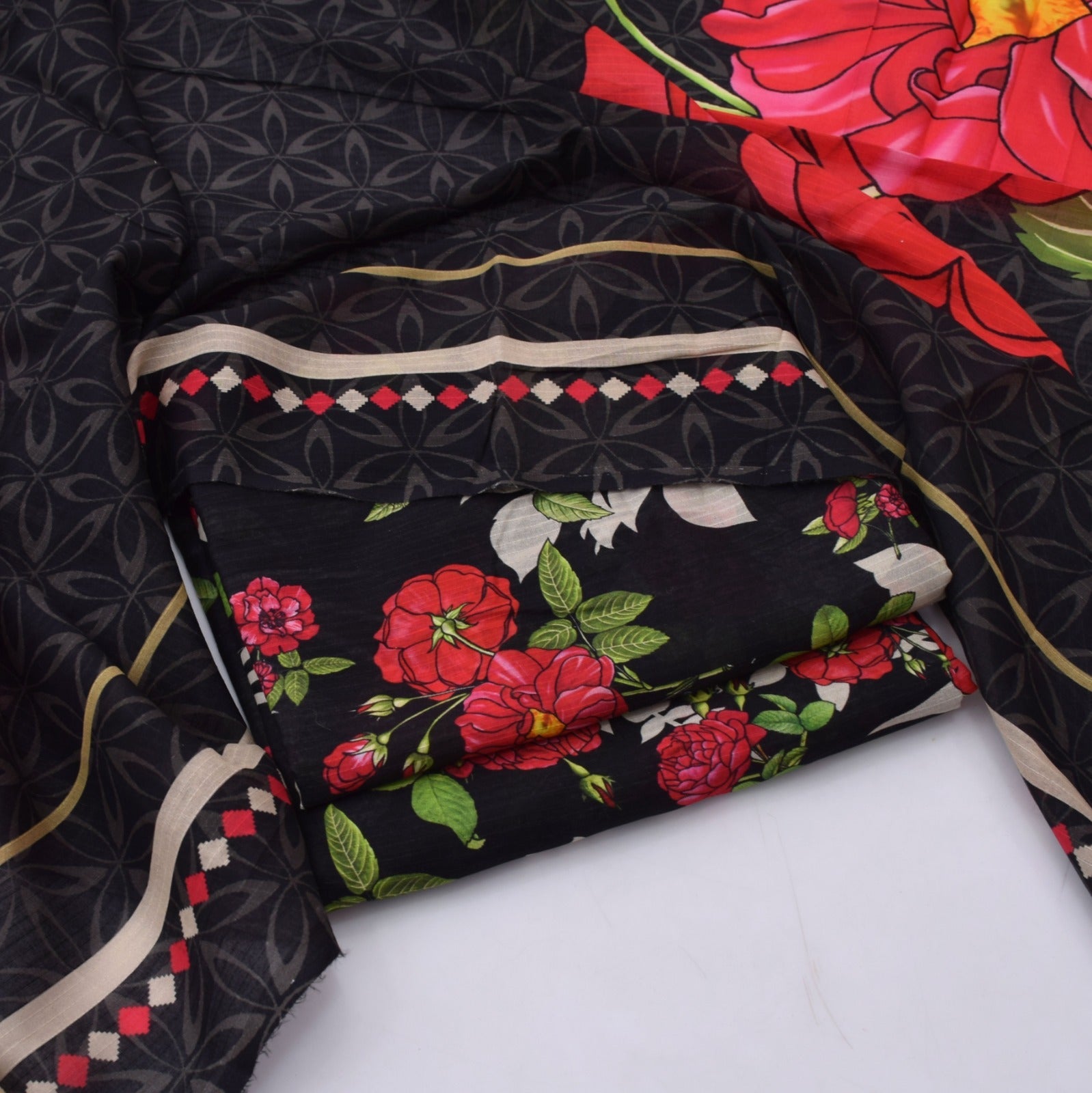 Baroque 3pc Bana Dora Lawn Allover Shirt Trouser with digital dupatta 9559