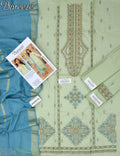 Lawn 3p Suit Classic Embroidered Shirt Dyed Trouser with Dupatta 9530