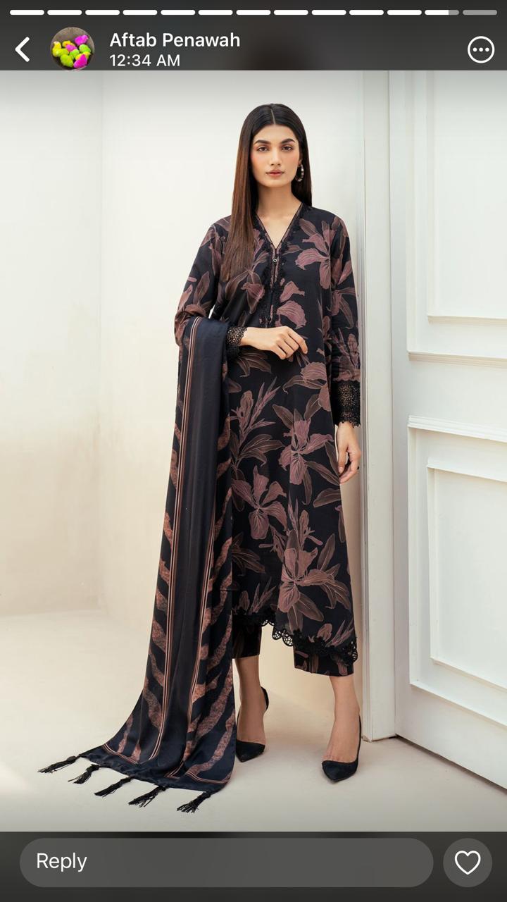 Baroque 3pc Bana Dora Lawn Allover Shirt Trouser with digital dupatta 9568