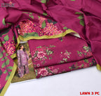 Lawn 3p Suit Allover Shirt Trouser with digital voil lawn dupatta 9516